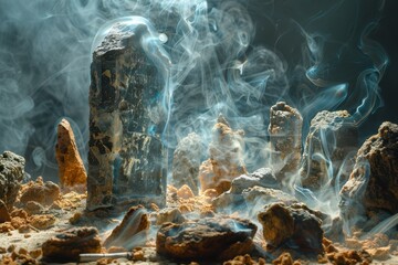 Ethereal Remembrance: A Graveyard of Smoke and Ashes Depicting the Consequences of Smoking