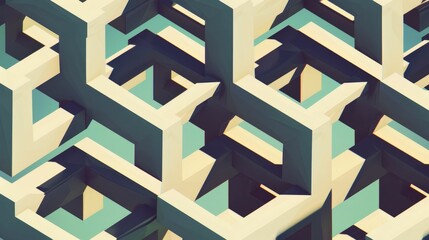 Dynamic geometric pattern with floating 3D cubes and shadows