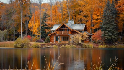 Fototapeta premium Rustic Cabin by the Lake