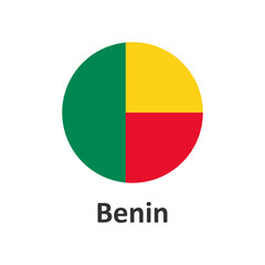 Benin flag, vector illustration on a white background.