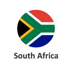 Fototapeta premium South Africa flag in circle shape with word SOUTH AFRICA