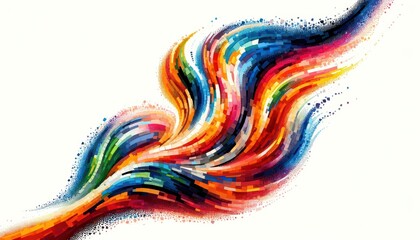 Obraz premium Abstract Colorful Swirling Design With Pixelated Effect.