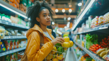 Dinner Party Prep: A Young Woman Stocks Up for Guests