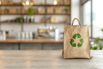 &ldquo;Eco-Friendly Recyclable Paper Bag in Modern Kitchen Setting&rdquo;