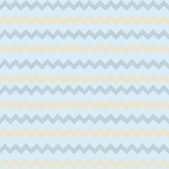 Seamless pattern with blue and yellow zig-zag lines