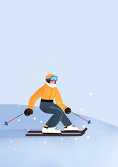 Obraz premium skier on a snowboard