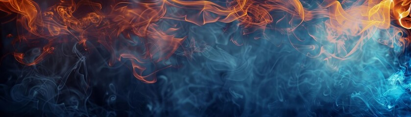 Fototapeta premium Abstract smoke and fire elements creating a dynamic frame, dramatic border