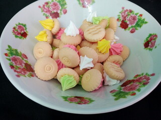 Colorful ice gem or ice cream cookies or biscuits in a bowl , stock photo taken in malaysia
