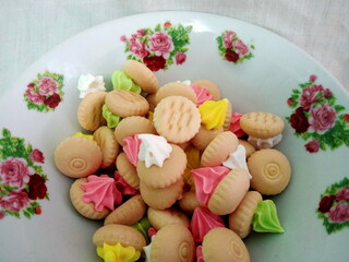 Colorful ice gem or ice cream cookies or biscuits in a bowl , stock photo taken in malaysia
