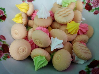 Colorful ice gem or ice cream cookies or biscuits in a bowl , stock photo taken in malaysia
