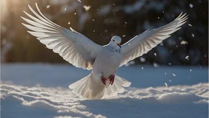 white dove flying in the sky