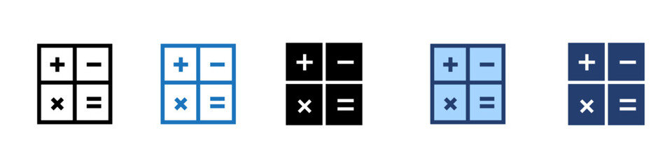 Obraz premium Calculator icon Flat logo set collection