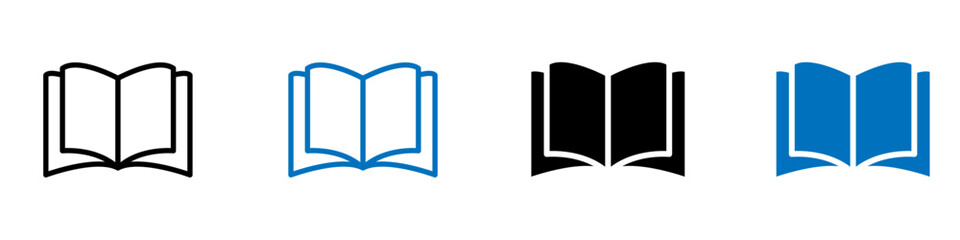 Book icon Flat logo set collection