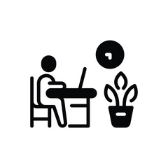 Black soli icon for office work