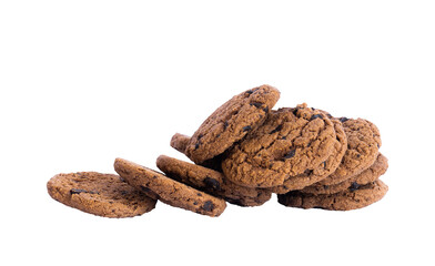 chocolate chip cookies isolated