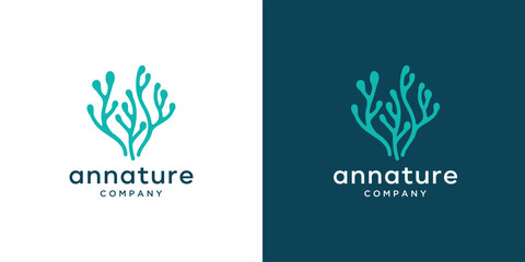 Coral Seaweed vector logo design inspiration