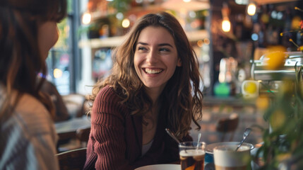 Strategic Sips: Happy Businesswomen Planning for the Future Over Coffee at Chic Cafe