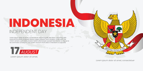 Flat design Gradient indonesia independence day illustration