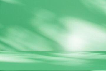 Studio style background wall decoration presentation uses white and beige tones. with shadows cast from a nearby window, concept creating a decorative backdrop