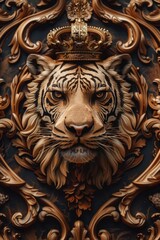 Regal Tiger with Crown