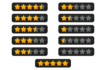 star rating with yellow color vector free