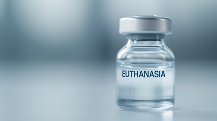 Vial with the word euthanasia on it.