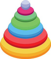 This colorful toy pyramid is perfect for illustrating concepts of early childhood education, play based learning, and child development