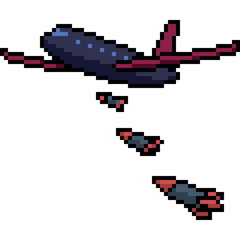 Fototapeta premium pixel art of war bomb plane