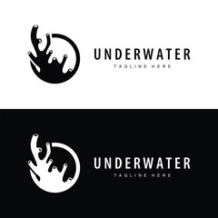 coral logo underwater seaweed plant simple template design marine decoration
