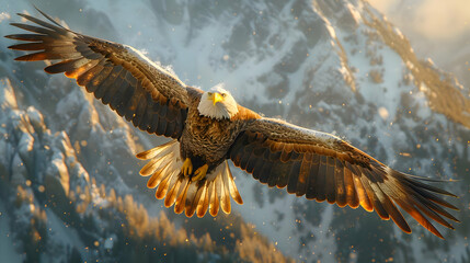 portrait of a Bald Eagle in Flight
