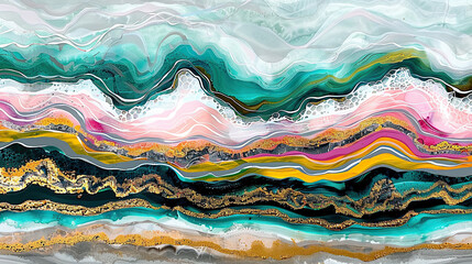 Abstract colorful background with waves
