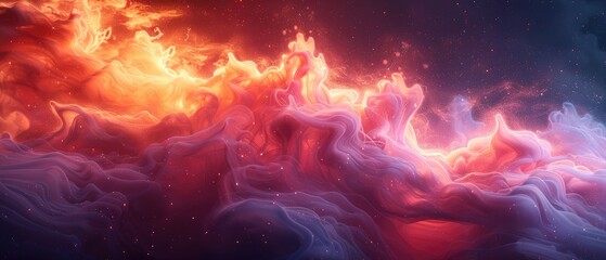 Abstract Cosmic Canvas: Flowing Nebula of Color and Light