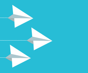 Fototapeta premium 紙飛行機。ベクターイラスト