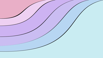 Abstract vector pastel colors background, a wavy dimension layers.