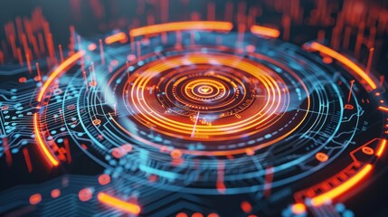 Abstract digital dot line particle data background connecting technology concept.