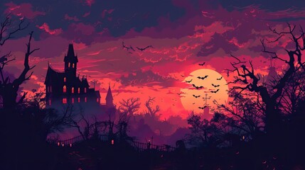Halloween wallpaper with gradient background