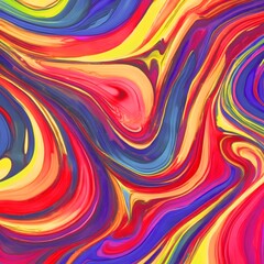 Traditional color brush paint with ribbon stroke swirl with splash background wave generative in Ai.