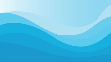 Abstract blue wave banner background, simple flat minimal design. Vector illustration