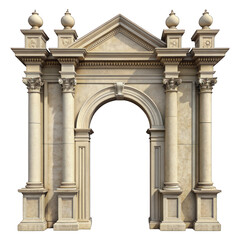 Obraz premium Classic antique gate with pillars isolated on transparent background