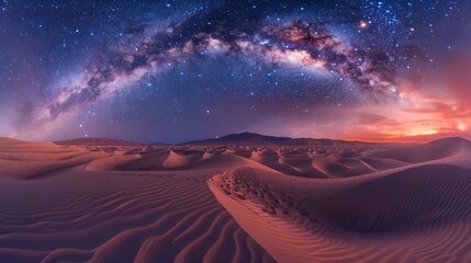A View of the Milky Way Over Sand Dunes in the Arabian Desert - Generative AI