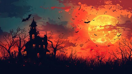 Halloween wallpaper with gradient background
