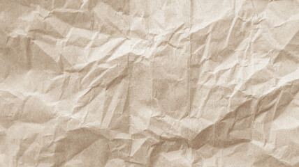 Crumpled brown paper texture background for design with copy space for text or image.