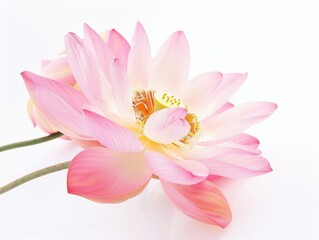 Fototapeta premium Photo of holy lotus (bua luang) flower, isolated on white background