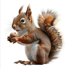 A funny squirrel with an acorn designs for Print on Demand (POD) on a white background.