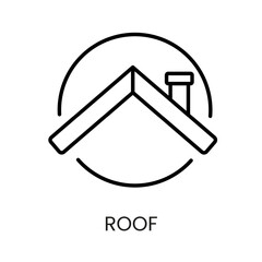 Roof line vector icon with editable stroke