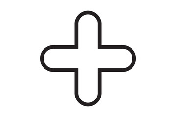 Plus line icon vector design for user interface, Plus icon simple vector perfect illustration, black white plus icons sign