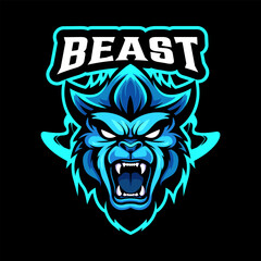 Badass Beast Ape Mascot Logo