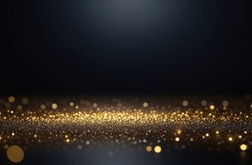 beautiful solemn and festive background for text, black with gold sparkles and shine