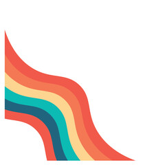 Retro Rainbow Wavy Corner