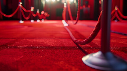 Red Carpeted Area With Roped Off Section
